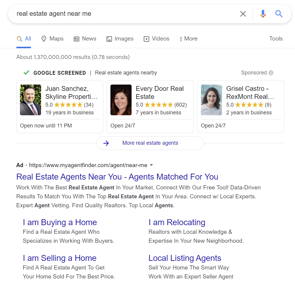 Real estate agent ppc
