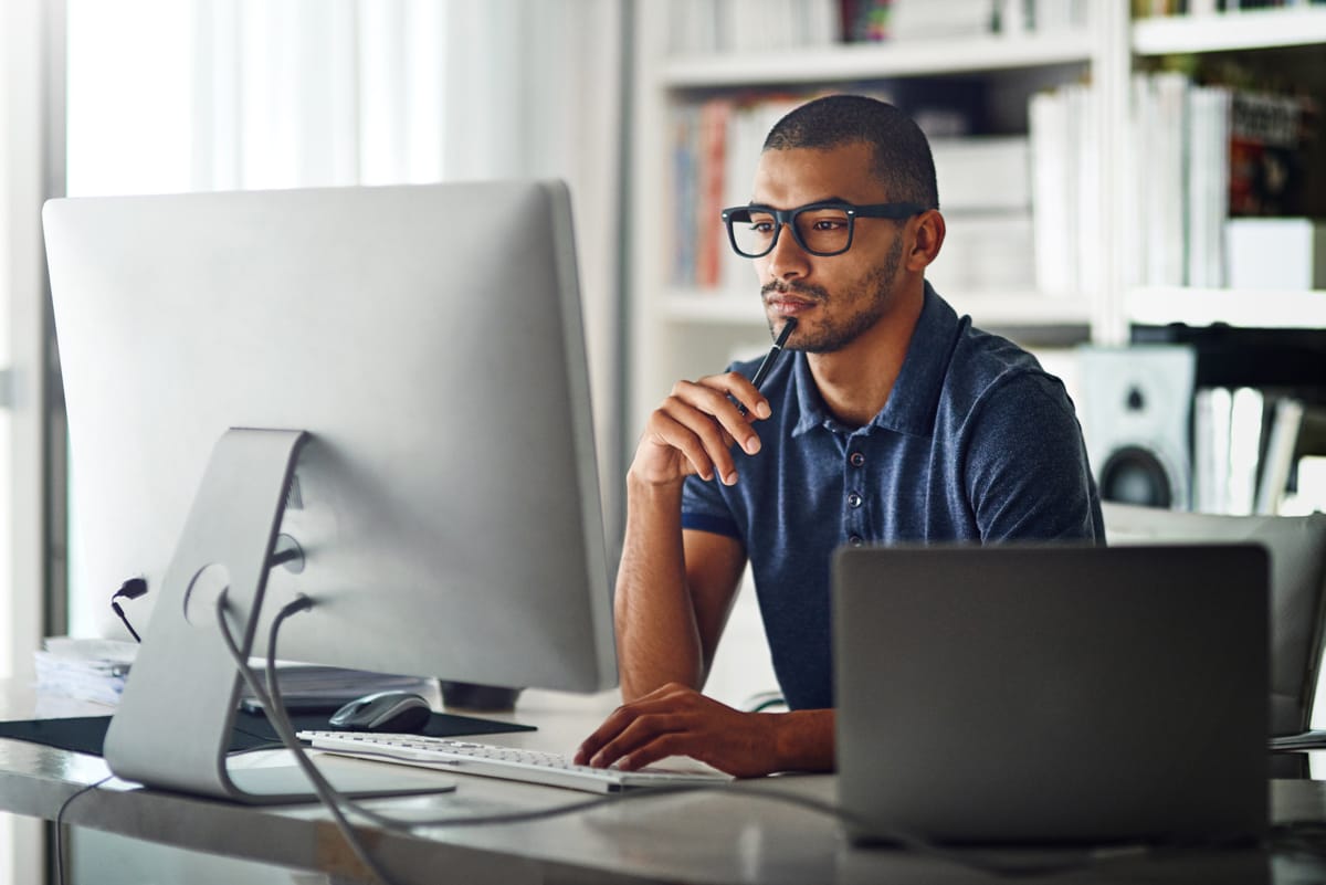 Man working at computer