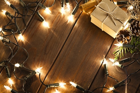 Use white lights and tasteful garland to show your holiday spirit